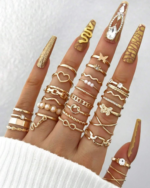 30pcs Punk Style Rings Set - Gold YAAYA Boutique 100032