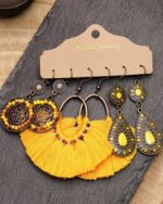 6pc Earring set - Yellow YAAYA Boutique 100014