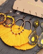 6pc Earring set - Yellow YAAYA Boutique 100014